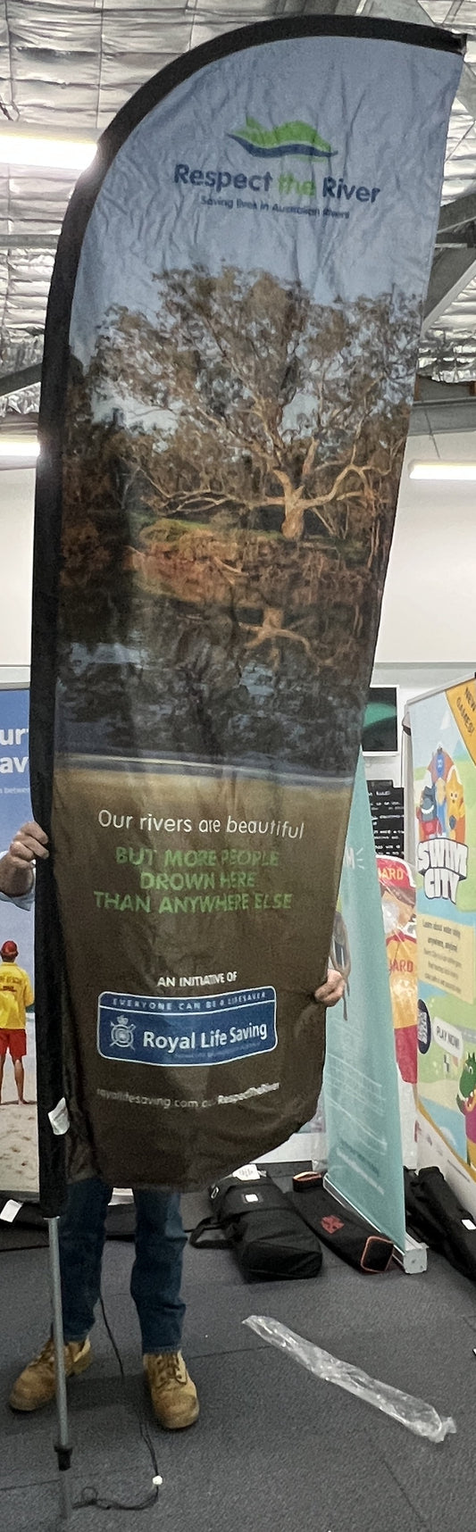 Respect the River Feather Flag
