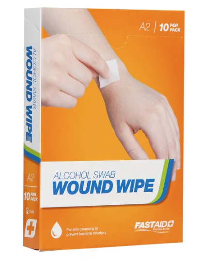 FastAid A2 Wound Wipe Alcohol Swab 10pk