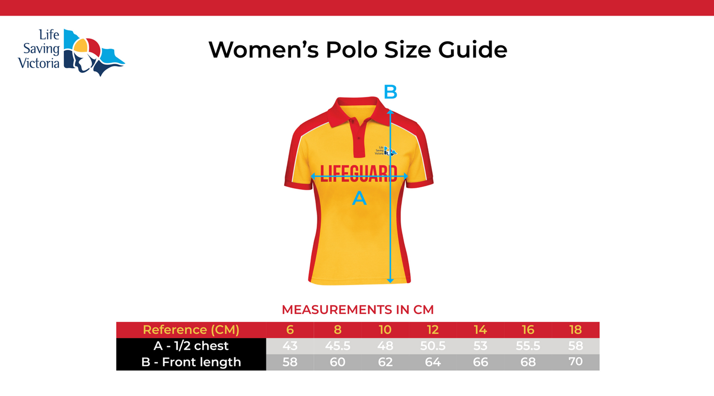 Pool Lifeguard Polo Shirt Women's fit - Long Sleeve & Short Sleeve