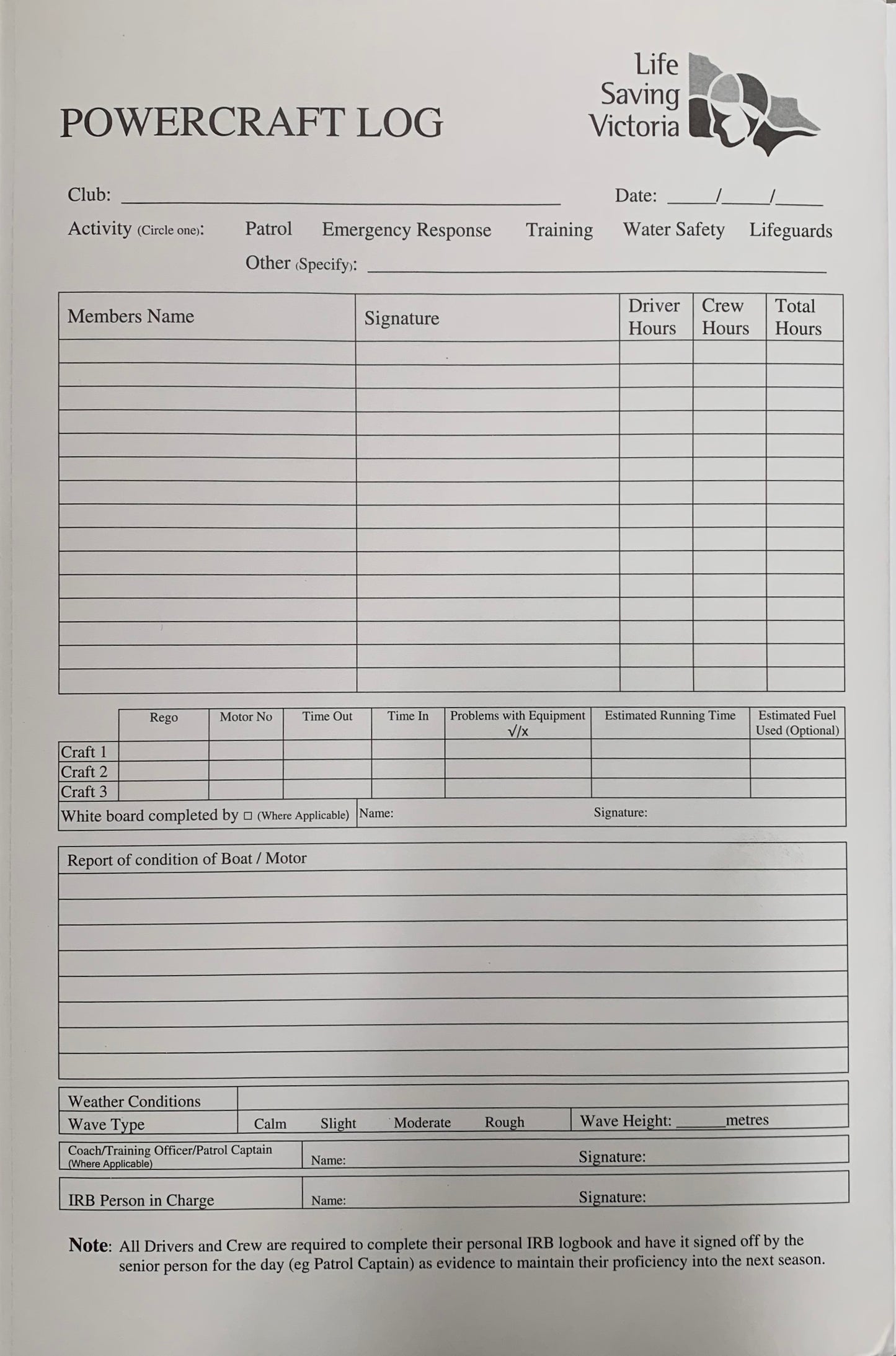 Log Book - Powercraft Log A4